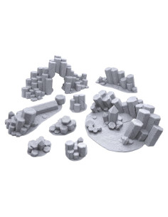 Formaciones Rocosas Hexagonales EnderToys 3D para RPG y Wargame