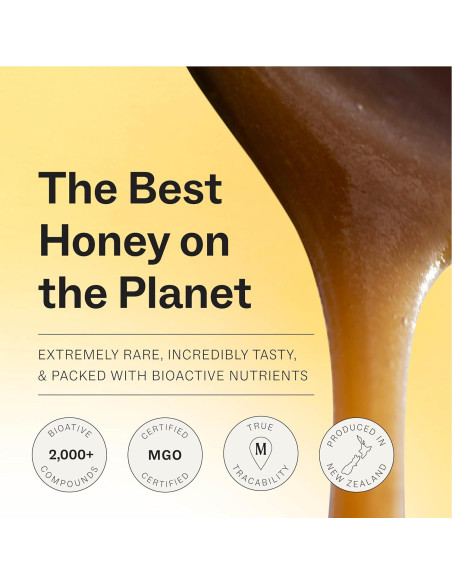 Miel Manuka Cruda Manukora MGO 1000+ 250g de Nueva Zelanda