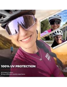 Gafas de Ciclismo KAPVOE K76 Polarizadas con 3 Lentes 2