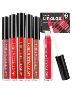 Set de 6 Brillos Labiales AZEN Hidratantes y Brillantes
