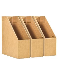 Soporte de Revistas de Cartón SAYEEC - Paquete de 3 - Organizador de Escritorio