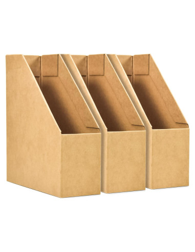 Soporte de Revistas de Cartón SAYEEC - Paquete de 3 - Organizador de Escritorio