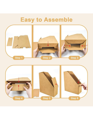 Soporte de Revistas de Cartón SAYEEC - Paquete de 3 - Organizador de Escritorio