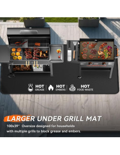 Alfombrilla Grande a Prueba de Fuego Rumlick 254x99 cm para Parrilla 2