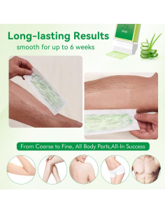 Cera Roll On WaxPro Aloe para Depilación - 4 Rodillos + 50 Tiras 2