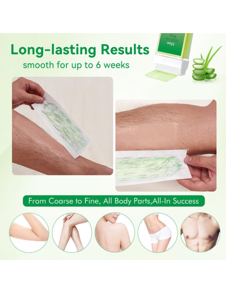 Cera Roll On WaxPro Aloe para Depilación - 4 Rodillos + 50 Tiras