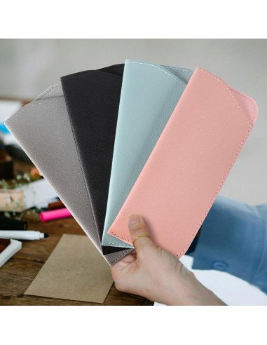 4 Fundas de Gafas de Cuero PU Portátiles Multicolor