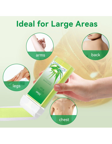 Cera Roll On WaxPro Aloe para Depilación - 4 Rodillos + 50 Tiras