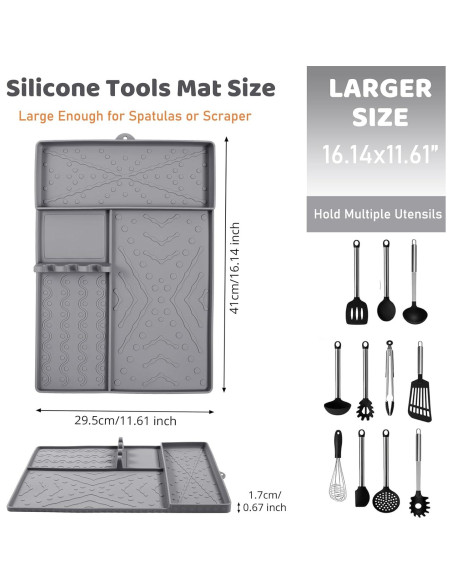 Alfombrilla de Silicona Anehues para Parrilla Blackstone 40.96x29.46cm
