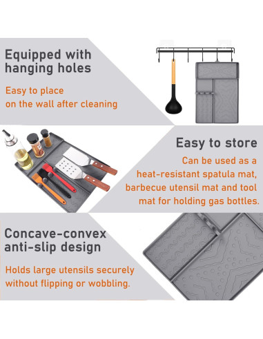 Alfombrilla de Silicona Anehues para Parrilla Blackstone 40.96x29.46cm