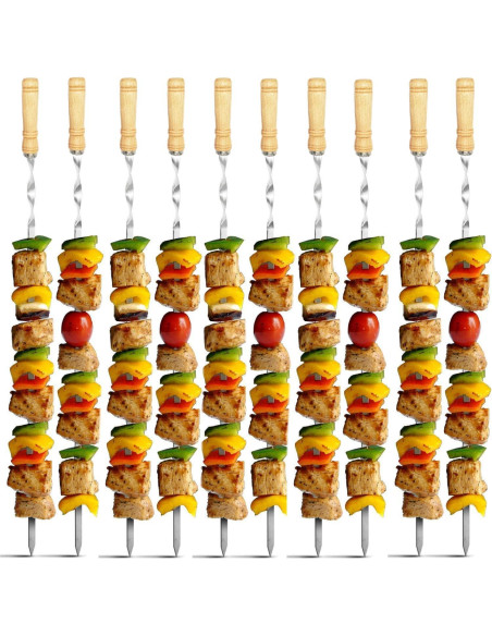 Set de 12 Pinchos de Kebab Antallcky 56 cm Acero Inoxidable