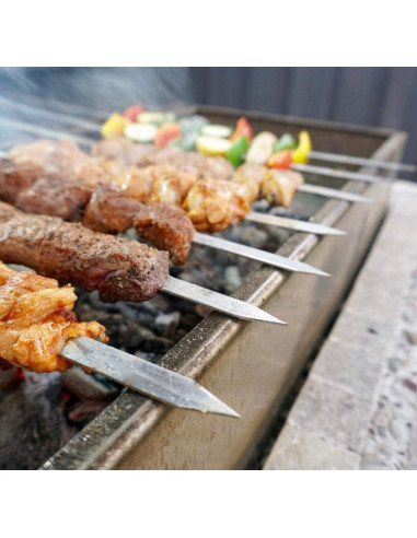 Set de 12 Pinchos de Kebab Antallcky 56 cm Acero Inoxidable