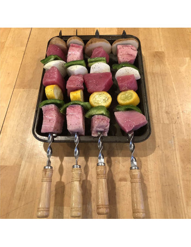 Set de 12 Pinchos de Kebab Antallcky 56 cm Acero Inoxidable