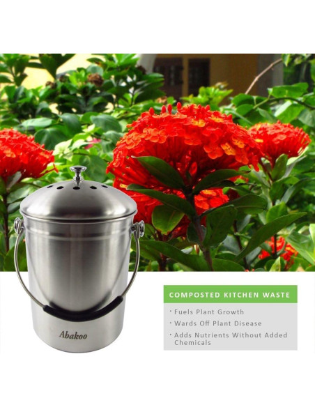 Contenedor de Compost Abakoo 4.9L Acero Inoxidable 304