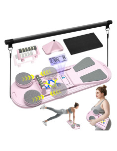 Máquina Reformer de Pilates TAXRATINER 6 en 1 Plegable Rosa