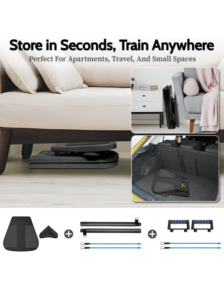 Tabla de Reformer de Pilates TAXRATINER 6 en 1 Plegable 98x30.5cm