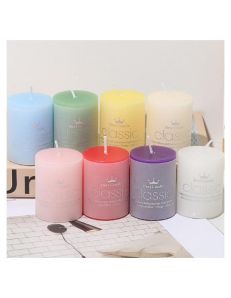 Paquete de 8 Velas Aromáticas de Pilar OUKEYI 5.08x7.62 cm