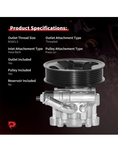 Bomba de dirección asistida PHOBOOS para Toyota Tacoma 2005-2015