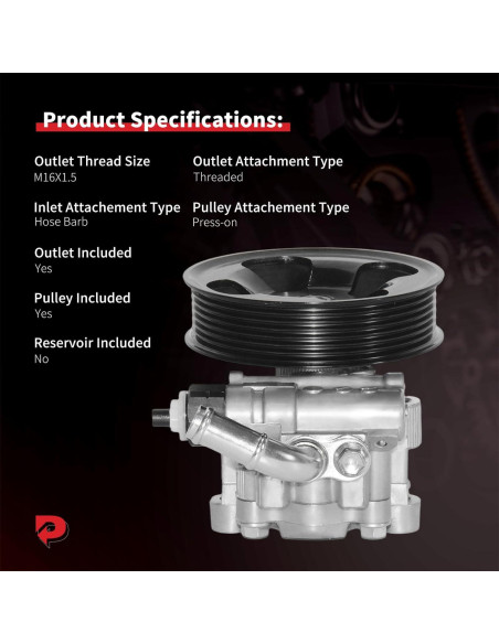 Bomba de dirección asistida PHOBOOS para Toyota Tacoma 2005-2015