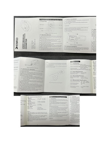 Oxímetro de Pulso ESPOO con Pantalla LED y 2 Pilas AAA