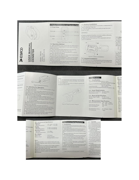 Oxímetro de Pulso ESPOO con Pantalla LED y 2 Pilas AAA