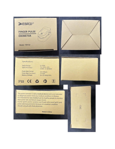 Oxímetro de Pulso ESPOO con Pantalla LED y 2 Pilas AAA