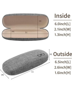Estuche para Gafas ABJI 2PCS Fibra de Lino Rosa Duro 2