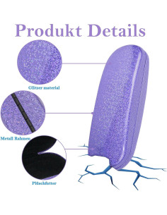 Estuche de Gafas 3 Piezas PU Protector con Paño de Limpieza 2