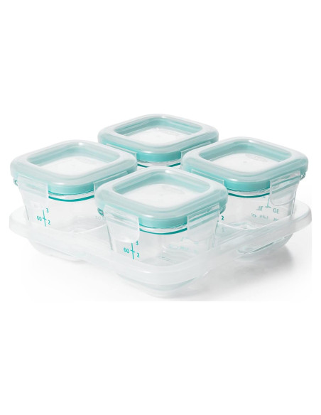 Contenedores de Almacenamiento OXO Tot Vidrio 4 oz Verde Azulado