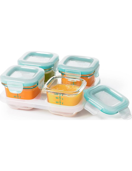 Contenedores de Almacenamiento OXO Tot Vidrio 4 oz Verde Azulado