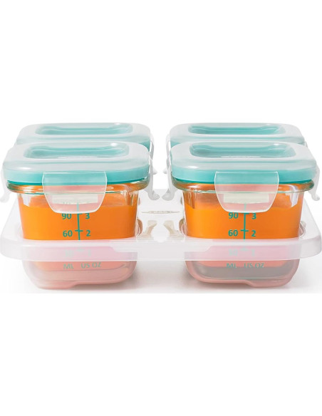 Contenedores de Almacenamiento OXO Tot Vidrio 4 oz Verde Azulado