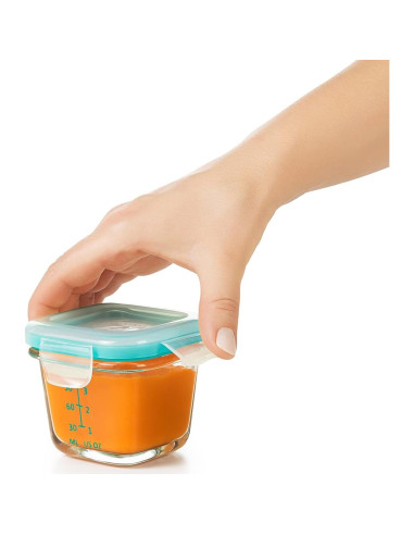 Contenedores de Almacenamiento OXO Tot Vidrio 4 oz Verde Azulado