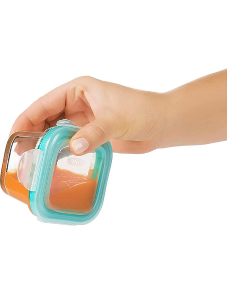 Contenedores de Almacenamiento OXO Tot Vidrio 4 oz Verde Azulado