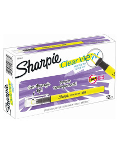 Marcador Resaltador Amarillo Sharpie Clear View 12 Unidades