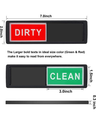 Letrero Magnético Limpio Sucio QINIZX para Lavavajillas