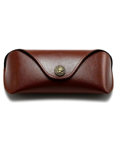 Estuche de Gafas SUNGAIT de Cuero Marrón - Delgado y Duradero