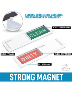 Imán de Lavavajillas Limpio Sucio Zulay Kitchen - Acrílico Blanco 2