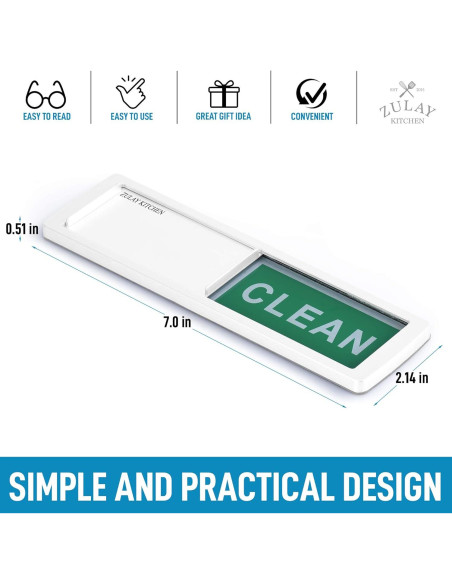 Imán de Lavavajillas Limpio Sucio Zulay Kitchen - Acrílico Blanco