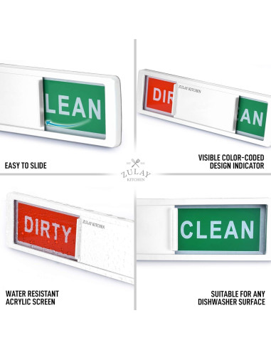 Imán de Lavavajillas Limpio Sucio Zulay Kitchen - Acrílico Blanco