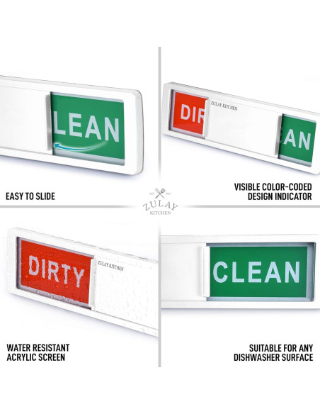 Imán de Lavavajillas Limpio Sucio Zulay Kitchen - Acrílico Blanco