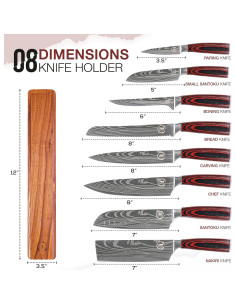 Juego de Cuchillos de Chef 8 Piezas HouseWish - Acero Inoxidable 2