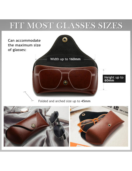 Estuche de Gafas SUNGAIT de Cuero Marrón - Delgado y Duradero