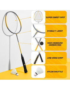 Conjunto de Bádminton Haokelball JI0103H-A08 4 Raquetas y Red 2