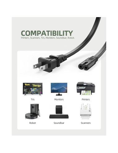 Cable de Alimentación AC CJP-Geek 1.83m Compatible JVC DR-MV99BU