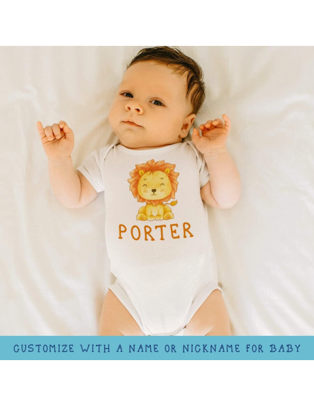 Body de Bebé Personalizado León - Algodón 0-3 Meses Blanco