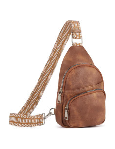 Bolso Bandolera CLUCI de Cuero Vegano para Mujeres - Marrón