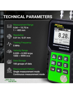 Medidor de Espesor Ultrasónico VVV-Group Industrial-886 1-400mm 2