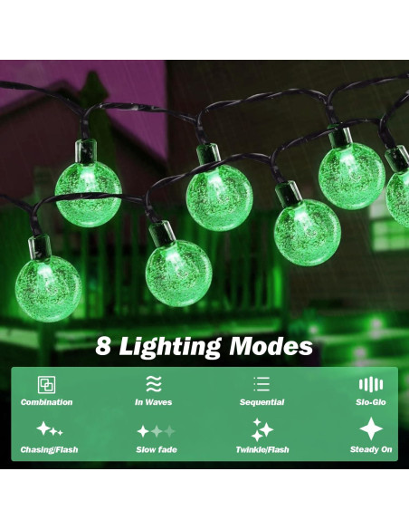 Luces Solares de Cadena USOKYO 120 LED 22m Verde Impermeables