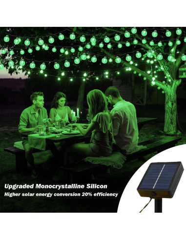 Luces Solares de Cadena USOKYO 120 LED 22m Verde Impermeables