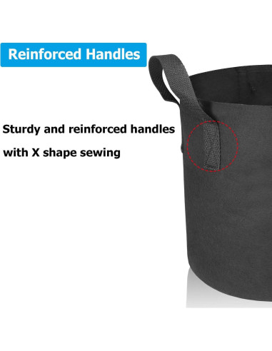 12 Bolsas de Cultivo de Tela No Tejida ADORMA 3 Galones